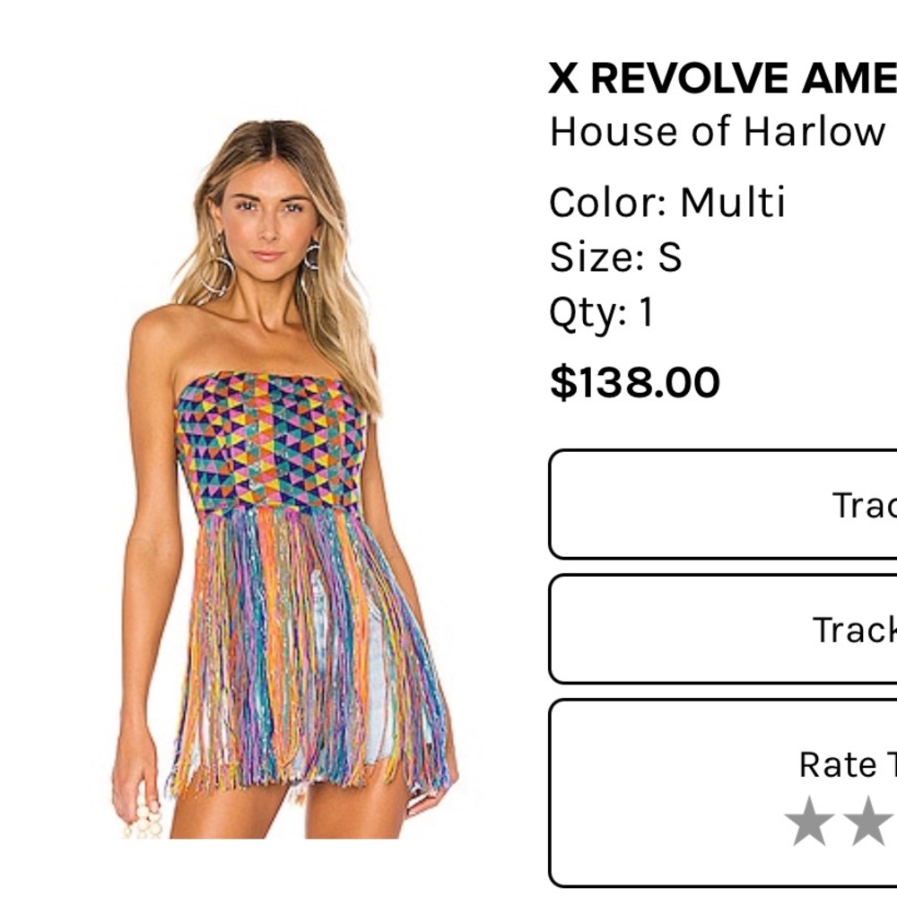 Size small House of Harlow fringe tube top